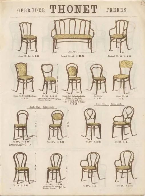 Thonet bentwood furniture designs